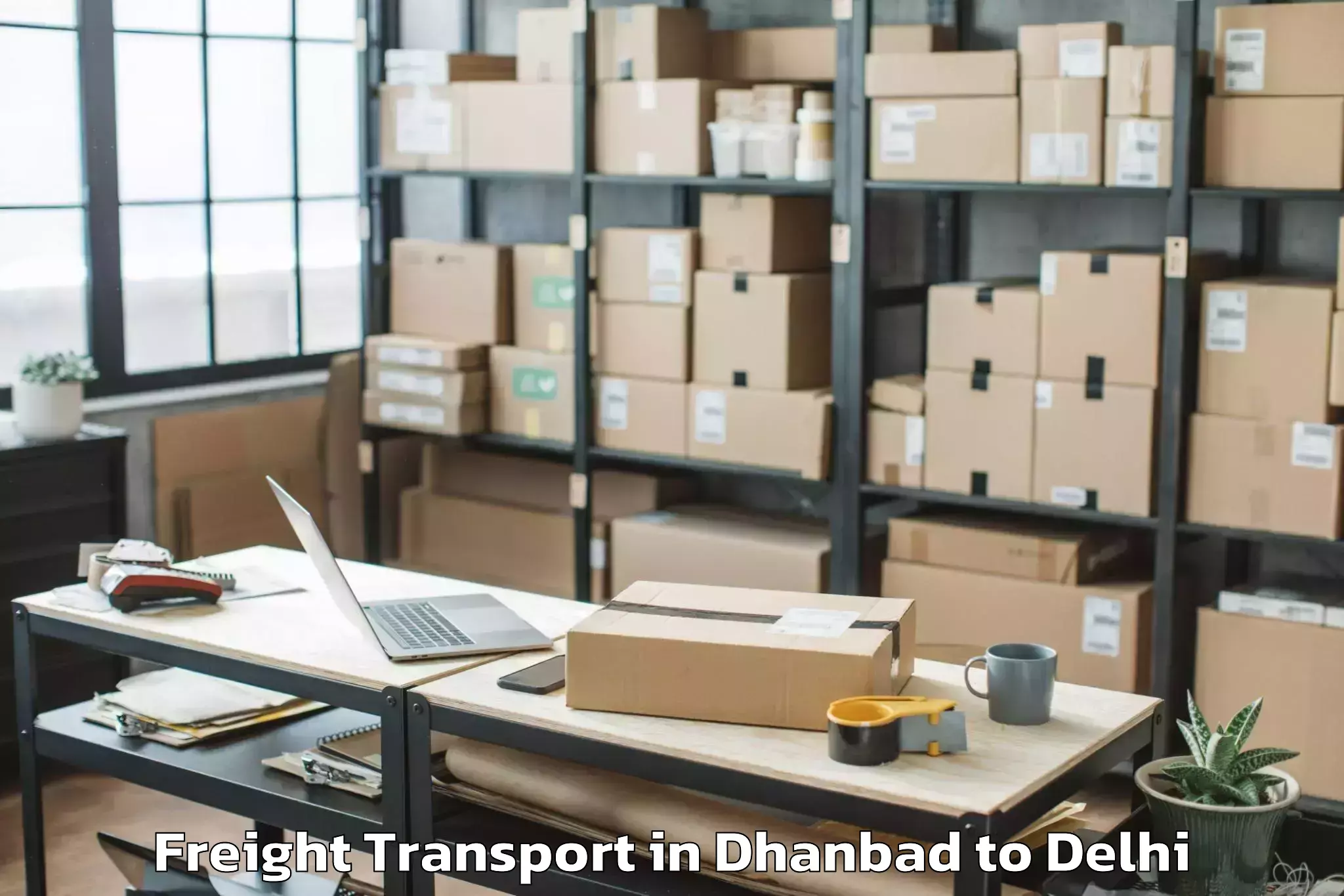 Book Dhanbad to Rajouri Garden Freight Transport